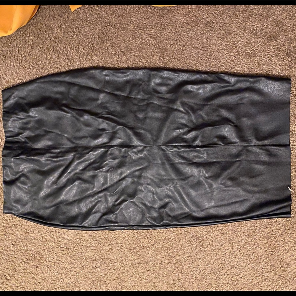 Pleather Midi Skirt